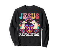 Revolución de Jesús Cristiano Hippie Arco Iris Religioso Hippy Sudadera