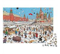 Revolución de la Plaza Roja de Moscú Puzzle De Madera Impermeable Puzzles De 1000 Piezas para Adultos Imposible Rompecabezas para Decoración del Hogar