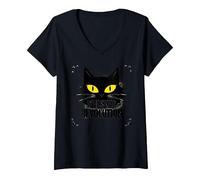 Revolución de los Bigotes: Arte del Levantamiento felino Camiseta Cuello V, Mujer, Negro, M