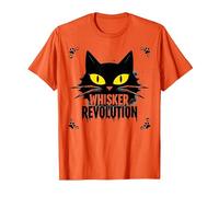 Revolución de los Bigotes: Arte del Levantamiento felino Camiseta, Hombre, Naranja, XL