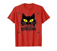 Revolución de los Bigotes: Arte del Levantamiento felino Camiseta, Hombre, Rojo, 3XL