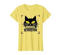 Revolución de los Bigotes: Arte del Levantamiento felino Camiseta, Mujer, Limón, L