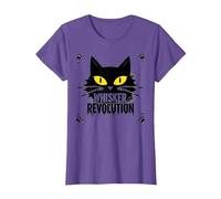 Revolución de los Bigotes: Arte del Levantamiento felino Camiseta, Mujer, Morado Jaspeado, XL