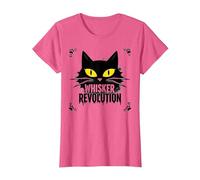 Revolución de los Bigotes: Arte del Levantamiento felino Camiseta, Mujer, Rosa Jaspeado, 3XL
