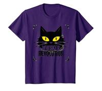 Revolución de los Bigotes: Arte del Levantamiento felino Camiseta, Niños, Morado, 6 años