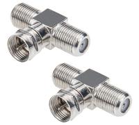 Revoluciona tu sala multimedia con nuestro adaptador en forma de T tipo F macho a doble hembra, un divisor de señal que da vida a la transmisión