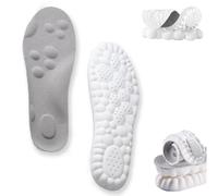 Revolucionaria plantilla ortopédica 4D, plantillas ultra cómodas, plantillas Cloud Souls, plantilla con tecnología de nubes 4D, inserciones de absorción de impactos súper suaves (gris, 10-11)