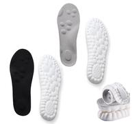 Revolucionaria plantilla ortopédica 4D, plantillas ultra cómodas, plantillas Cloud Souls, plantilla con tecnología de nubes 4D, inserciones de absorción de impactos súper suaves (negro + gris, 11-12)