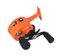 Revolucionario carrete de pesca en hielo en línea con una relación de engranaje de 3 21, funcionamiento suave y sistema de caída magnética (naranja derecha)