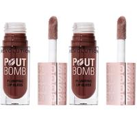 Revolution Beauty, Brillo Voluminizador para Labios, Alto Brillo para Labios Más Llenos y Voluminosos con Ácido Hialurónico y Péptidos, Vegano y Libre de Crueldad, Espresso Cool Nude & Brown