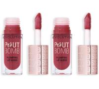 Revolution Beauty, Brillo Voluminizador para Labios, Alto Brillo para Labios Más Llenos y Voluminosos con Ácido Hialurónico y Péptidos, Vegano y Libre de Crueldad, Wild Mauve Pink (Paquete de 2)