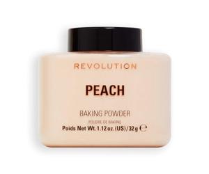 Revolution Beauty London, Loose Baking Powder, Prolongs Makeup Wear, Brightening Setting Powder, For All Skin Tones, Peach, 32g