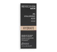 Revolution Beauty London Serum ácido hialurónico para el cuidado de la piel, pelusas, piel suave e hidratante, solución al 2%, ligera sin fragancias faciales, 30 ml
