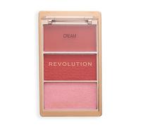 Revolution, Blush Icon Palette, Colorete en Crema & Polvo Compacto, Alta Pigmentación, Paleta de Rostro, 3 Tonos, Rebellious Red, 10g