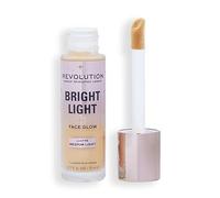 Revolution Bright Light Face Glow, Tinte Iluminador para la Piel, Acabado Radiante, Lustre Medium Light
