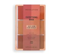 Revolution Everything Base Face Icon Complexion Palette, Paleta Todo En Uno para Ojos, Rostro y Labios, Úsala Como Base o Fundación, Dark, 5 g