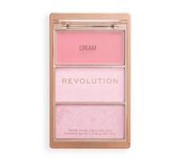 Revolution Highlight Icon Palette, Trío Crema, Polvo y Brillo, Pigmento Modulable para Iluminar Fácilmente, Pink Posse, 2.8g
