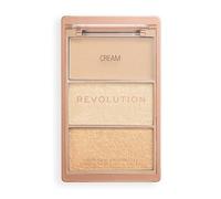 Revolution Highlight Icon Palette, Trío Crema, Polvo y Brillo, Pigmento Modulable para Iluminar Fácilmente, Rose Glow, 2.8g