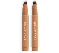 Revolution Instant Brow Hair Pen, Aplicador de Precisión para Trazos Tipo Pelo, Lápiz de Cejas de Larga Duración, Marrón Frío, Vegano y Libre de Crueldad, 1,8 ml (Paquete de 2)