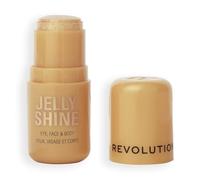 Revolution Jelly Shine Stick Iluminador para Ojos, Rostro y Cuerpo, Fórmula en Gel con Efecto Nacarado, Vegano y Libre de Crueldad Animal, Celestial Gold