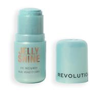 Revolution Jelly Shine Stick Iluminador para Ojos, Rostro y Cuerpo, Fórmula en Gel con Efecto Nacarado, Vegano y Libre de Crueldad Animal, Mermaid Green