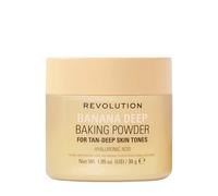Revolution Loose Baking Powder, Banana Deep | Polvo Fijador de Maquillaje, Cobertura de Larga Duración, Matifica y Reduce el Brillo, Vegano y Libre de Crueldad, 32g