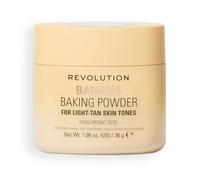 Revolution Loose Baking Powder - Polvo suelto fijador de maquillaje, acabado luminoso, controla brillos y exceso de grasa, vegano y libre de crueldad, 30 g, Banana
