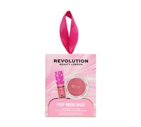 Revolution Pop Rose Kiss colorete & dúo labios Pink Shimmer | Mini Reloaded Blusher y Pout Lip Oil, regalo para ella, Vegano y Libre de Crueldad