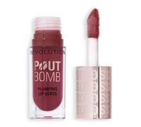 Revolution Pout Bomb Plumping Lip Gloss, Deep Rosewood Rose Pink | Cobertura Modulable, Alto Brillo para un Acabado Hidratante y Voluminizador, Vegano y Libre de Crueldad, 4,5ml