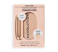 Revolution Powder Pops, Polvo Compacto que Suaviza la Piel y Controla el Brillo, con Acai y Ácido Hialurónico, Incluye Estuche y Pop Grip, Vegano, Peach, 5 g