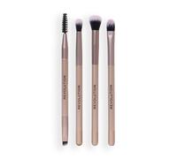 Revolution Eye Do It All Brush Set, Set de 4 brochas de ojos, cerdas sintéticas para delineador, sombras & difuminado, vegano