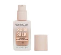 Revolution Skin Silk Serum Foundation, F12C Tonos de Piel Bronceados | Cobertura Modulable, con Ácido Hialurónico Hidratante para un Acabado Natural, Vegano y Libre de Crueldad, 23ml
