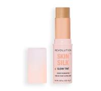Revolution Skin Silk Glow Tint Barra de Base Ligera - Piel Radiante, Disimula Imperfecciones y Suaviza Líneas Finas, Medium Tan Warm, 8g