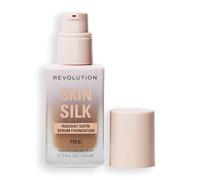 Revolution Skin Silk Serum Foundation, F12.5C Tonos de Piel Bronceados | Cobertura Modulable, con Ácido Hialurónico Hidratante para un Acabado Natural, Vegano y Libre de Crueldad, 23ml