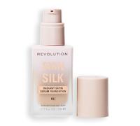 Revolution Skin Silk Serum Foundation, F8C Tonos de Piel Medios | Cobertura Modulable, con Ácido Hialurónico Hidratante para un Acabado Natural, Vegano y Libre de Crueldad, 23ml