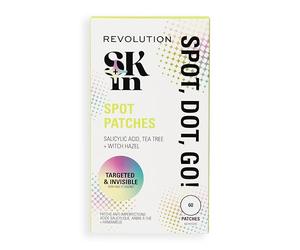 Revolution SKin, Spot, Dot, Go! Spot Patches, Parche Anti-Granos Discreto con Ácido Salicílico y Árbol de Té, Vegano y Libre de Crueldad, 60 Parches por Caja