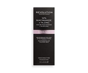Revolution Skincare London, 10% Niacinamida y 1% Zinc Sérum para las imperfecciones y los poros, SUPER TAMAÑO, 60ml