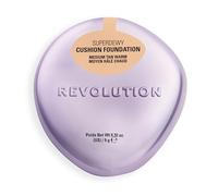 Revolution Superdewy Cushion Foundation, Medio Bronceado Cálido | Cobertura Modulable, Hidratante para Piel Madura, Acabado Radiante con Péptidos, Vegano y Libre de Crueldad, 9g