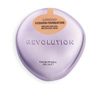 Revolution Superdewy Cushion Foundation, Medio Bronceado Frío | Cobertura Modulable, Hidratante para Piel Madura, Acabado Radiante con Péptidos, Vegano y Libre de Crueldad, 9g