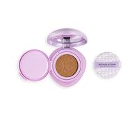 Revolution Superdewy Cushion Foundation Medio Bronceado Neutro | Cobertura Modulable, Hidratante para Piel Madura, Acabado Radiante con Péptidos, Vegano y Libre de Crueldad, 9g