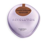 Revolution Superdewy Cushion Foundation Oscuro Neutro Cálido | Cobertura Modulable, Hidratante para Piel Madura, Acabado Radiante con Péptidos, Vegano y Libre de Crueldad, 9g