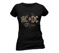Revolution Tees - Camiseta oficial de ACDC Rock or Burst, diseño ajustado, negro, Small