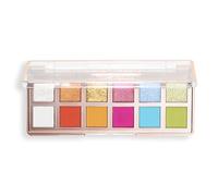 Revolution, The Vibrant Icon Brights Palette, Paleta con 12 Sombras de Ojos en Tonos Mate, Brillantes y en Crema, Fórmula Compacta, Vegano y Libre de Crueldad