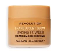 Revolution Translucent Glow Loose Baking Powder, Polvos Sueltos Fijadores con Brillo para un Cutis Radiante, Sin Apelmazar, Medium to Dark, 30g