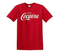 Revolutionary Tees Camiseta de algodón pesado con texto en inglés "Enjoy Cocaine Coke Coca Cola Drugs Pablo Escobar Cartel", rosso, XXL