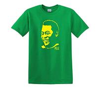 Revolutionary Tees Pele - Camiseta de fútbol brasileño con leyenda de Brasil retro, verde (Irish Green), L