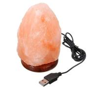 RevolutionLine - Lampara Pequeña de Sal Natural del Himalaya USB | Peso aproximado 600 gr | Alimentación eléctrica, con Bombilla incluida | Beneficiosa para la salud | Producto único y tallado a mano