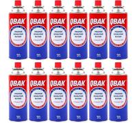 RevolutionLine - Pack de 12 Cartuchos de Gas Butano Modelo B-250 QBAK | Recambio Gas Propano para Cocina Portátil, Hornillo, Soplete, Soldador, Camping | Cartucho desechable con válvula de Seguridad