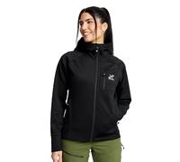 RevolutionRace Evolution Stretch Fleece Hoodie para Mujer, Sudadera con Capucha y Cremallera para Senderismo y Actividades al Aire Libre, Black, L
