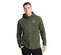 RevolutionRace Hiker Fleece Hoodie para Hombre, Sudadera con capucha de forro polar ligera y elástica, Kambaba Green, L